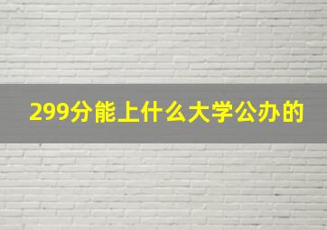 299分能上什么大学公办的