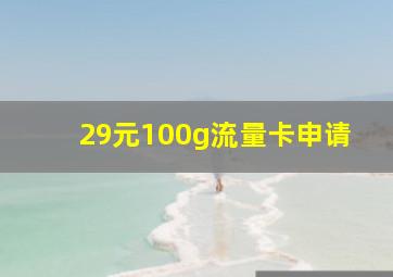 29元100g流量卡申请