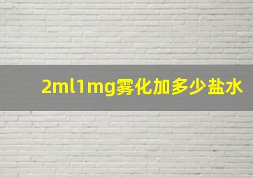 2ml1mg雾化加多少盐水