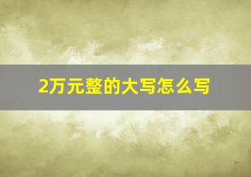 2万元整的大写怎么写