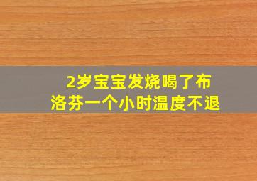 2岁宝宝发烧喝了布洛芬一个小时温度不退