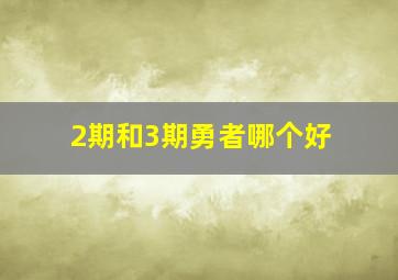 2期和3期勇者哪个好