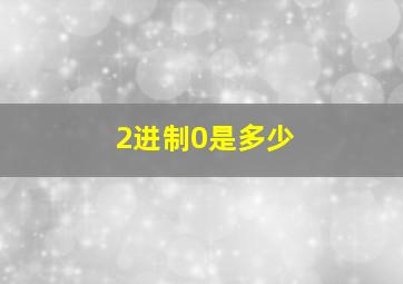 2进制0是多少