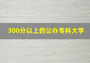 300分以上的公办专科大学