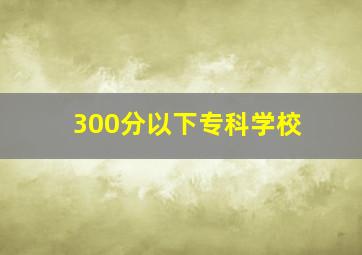 300分以下专科学校