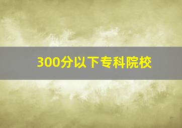 300分以下专科院校