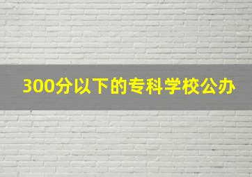 300分以下的专科学校公办