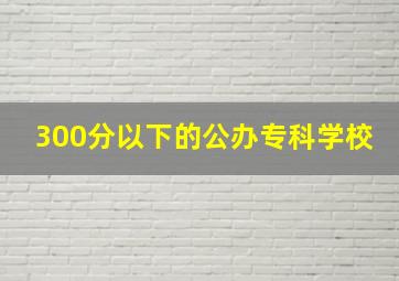 300分以下的公办专科学校