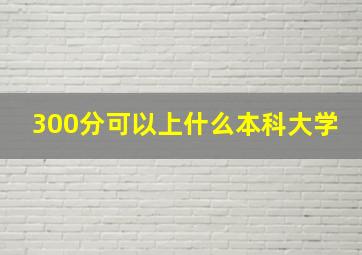 300分可以上什么本科大学