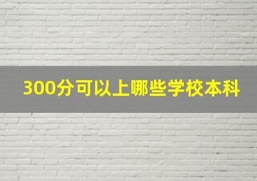 300分可以上哪些学校本科