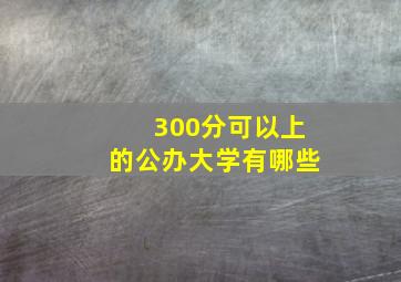 300分可以上的公办大学有哪些