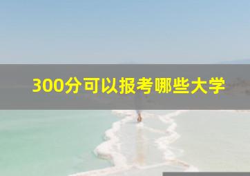 300分可以报考哪些大学