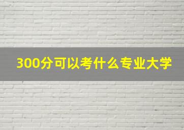 300分可以考什么专业大学