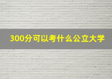 300分可以考什么公立大学