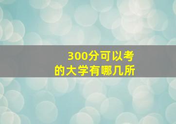 300分可以考的大学有哪几所