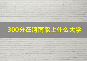 300分在河南能上什么大学