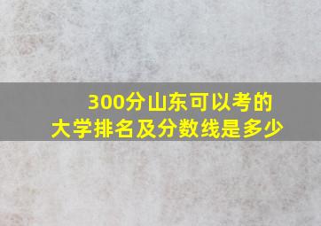 300分山东可以考的大学排名及分数线是多少