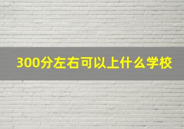 300分左右可以上什么学校