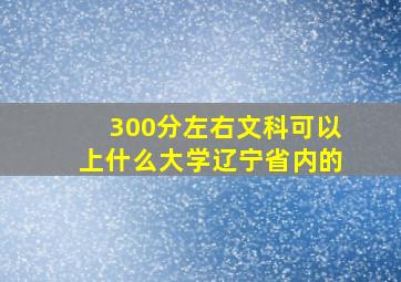 300分左右文科可以上什么大学辽宁省内的