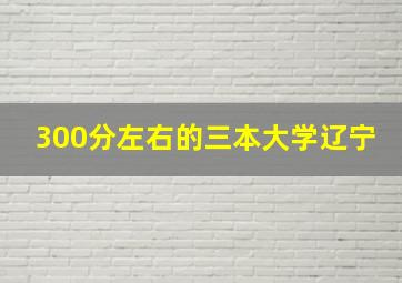 300分左右的三本大学辽宁