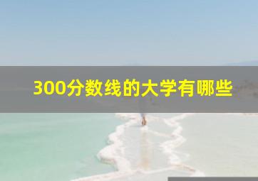 300分数线的大学有哪些