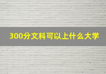 300分文科可以上什么大学