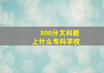 300分文科能上什么专科学校