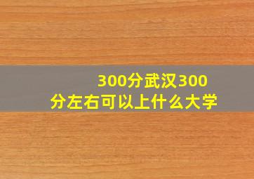 300分武汉300分左右可以上什么大学