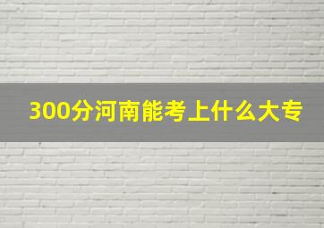 300分河南能考上什么大专