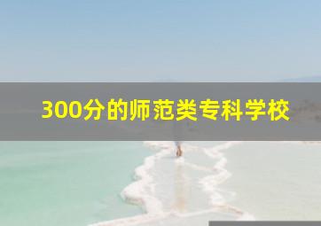 300分的师范类专科学校