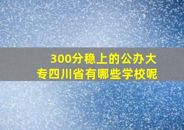 300分稳上的公办大专四川省有哪些学校呢