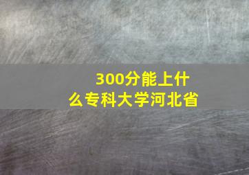 300分能上什么专科大学河北省