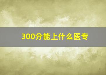 300分能上什么医专