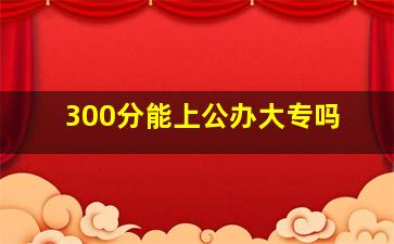 300分能上公办大专吗