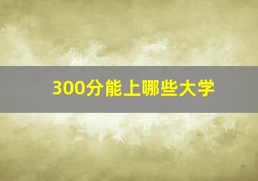 300分能上哪些大学