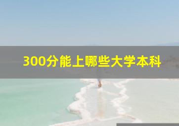 300分能上哪些大学本科