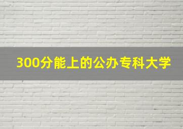 300分能上的公办专科大学