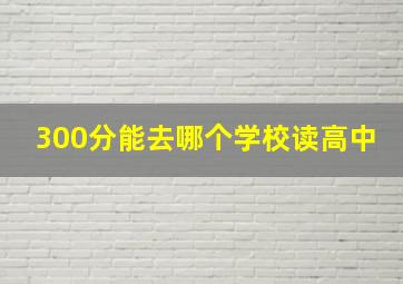 300分能去哪个学校读高中