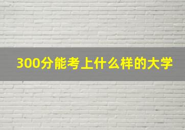 300分能考上什么样的大学