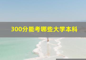 300分能考哪些大学本科