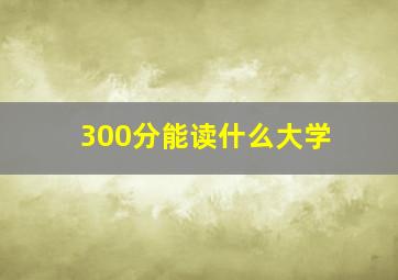 300分能读什么大学