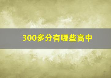 300多分有哪些高中