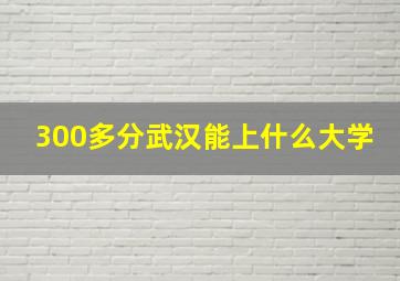 300多分武汉能上什么大学