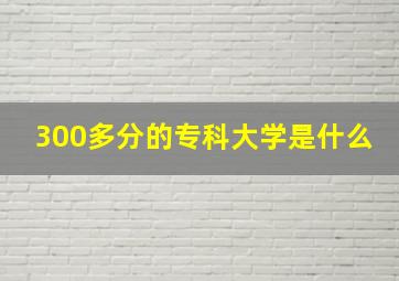 300多分的专科大学是什么