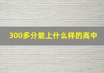 300多分能上什么样的高中