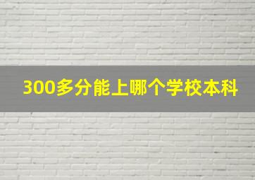 300多分能上哪个学校本科