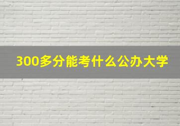 300多分能考什么公办大学