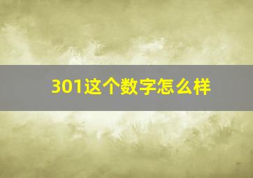 301这个数字怎么样