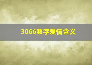 3066数字爱情含义