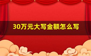 30万元大写金额怎么写